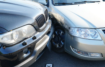 traffic accident wrecked car