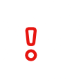 Outline of a person holding a document next to a warning triangle with a red exclamation mark inside.