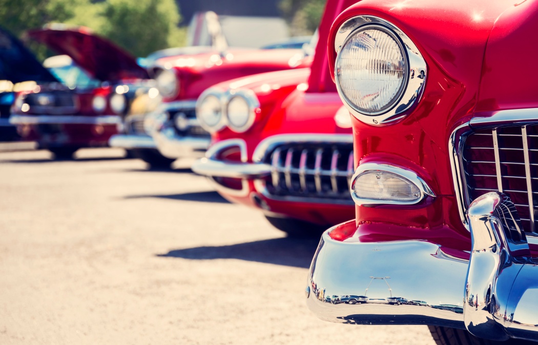 Vintage classic cars at car show